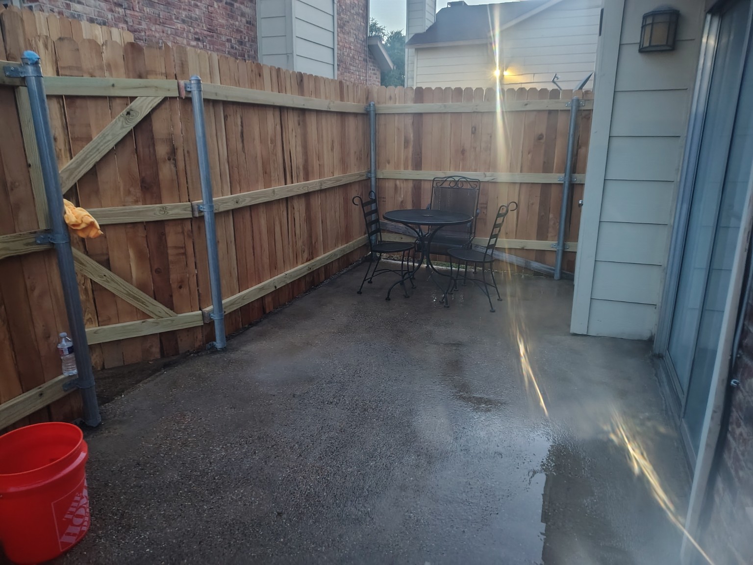 Cleared patio after cleanup