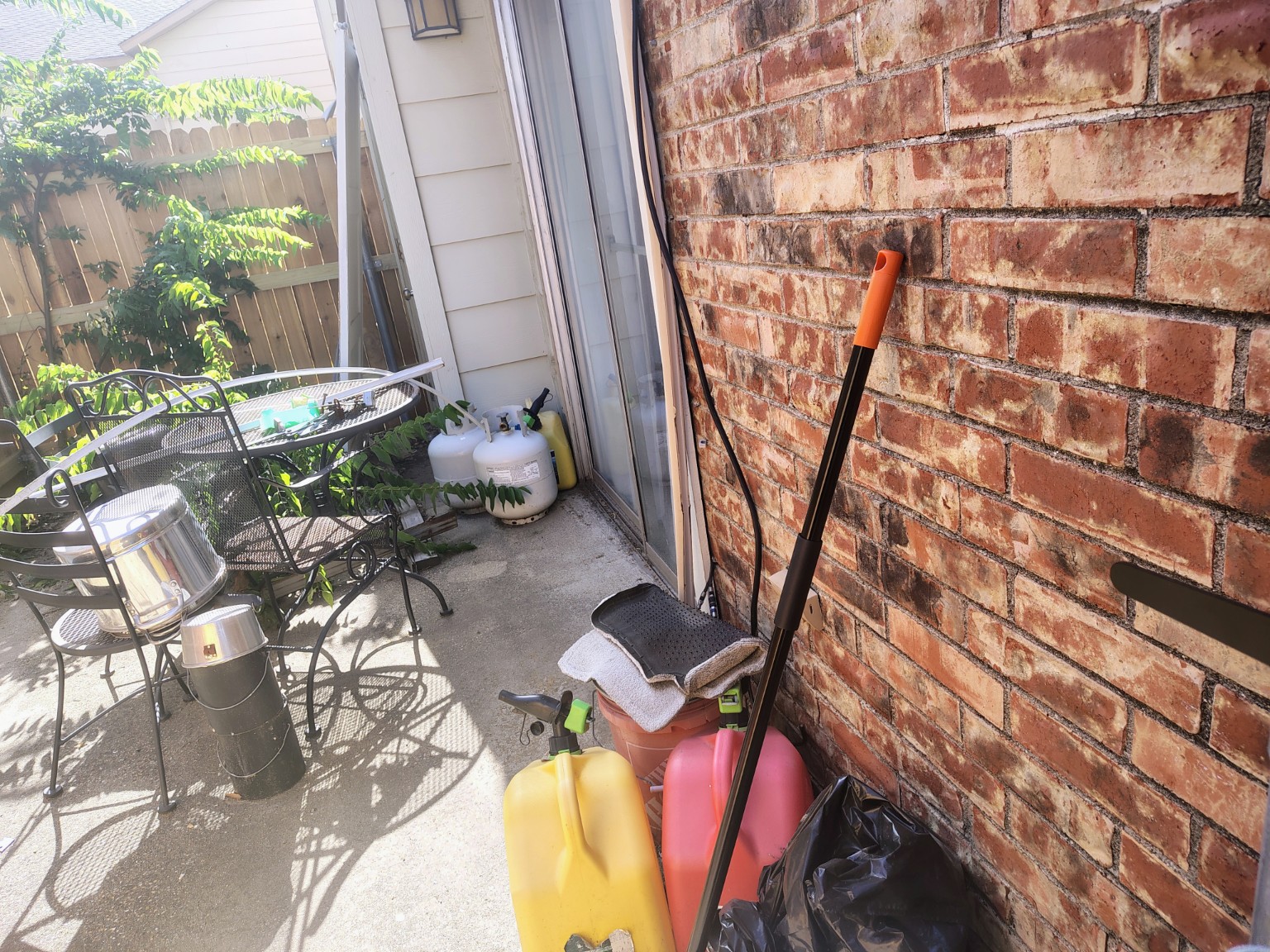 Patio before cleanup
