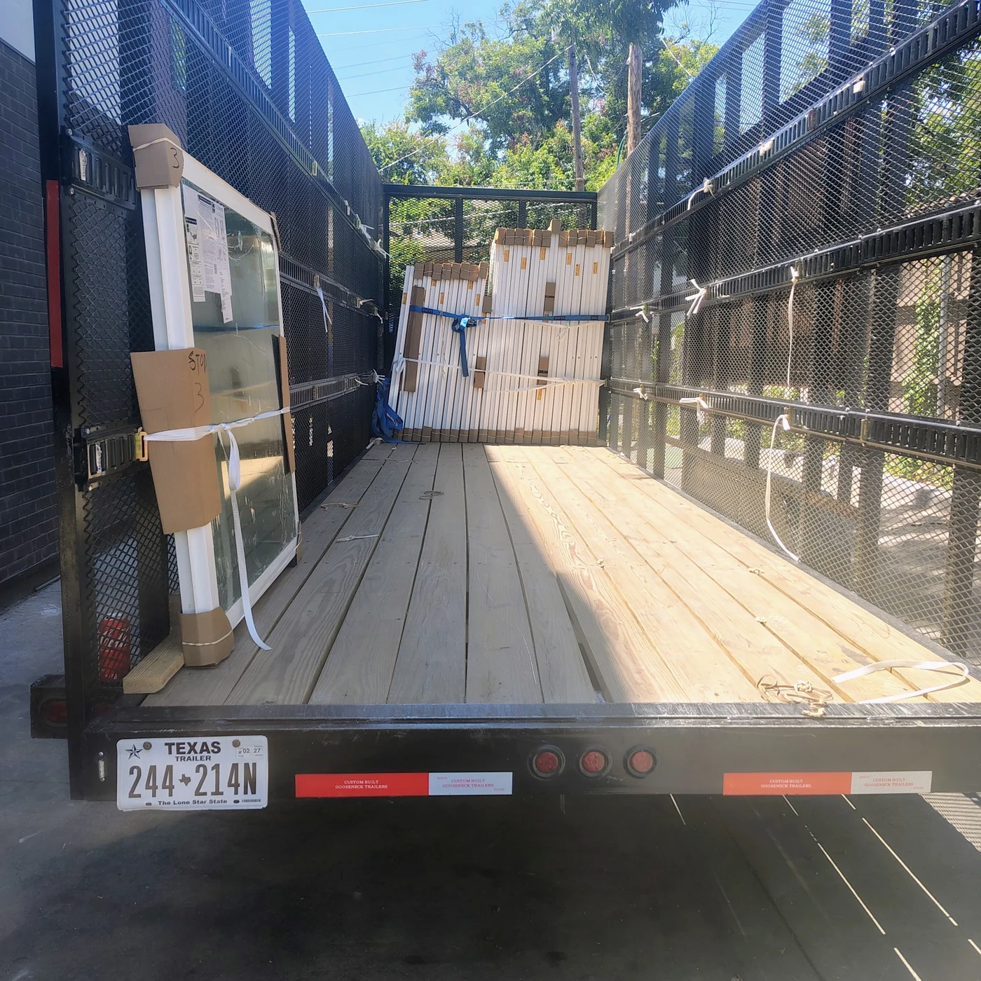Window delivery truck at the North Dallas construction site