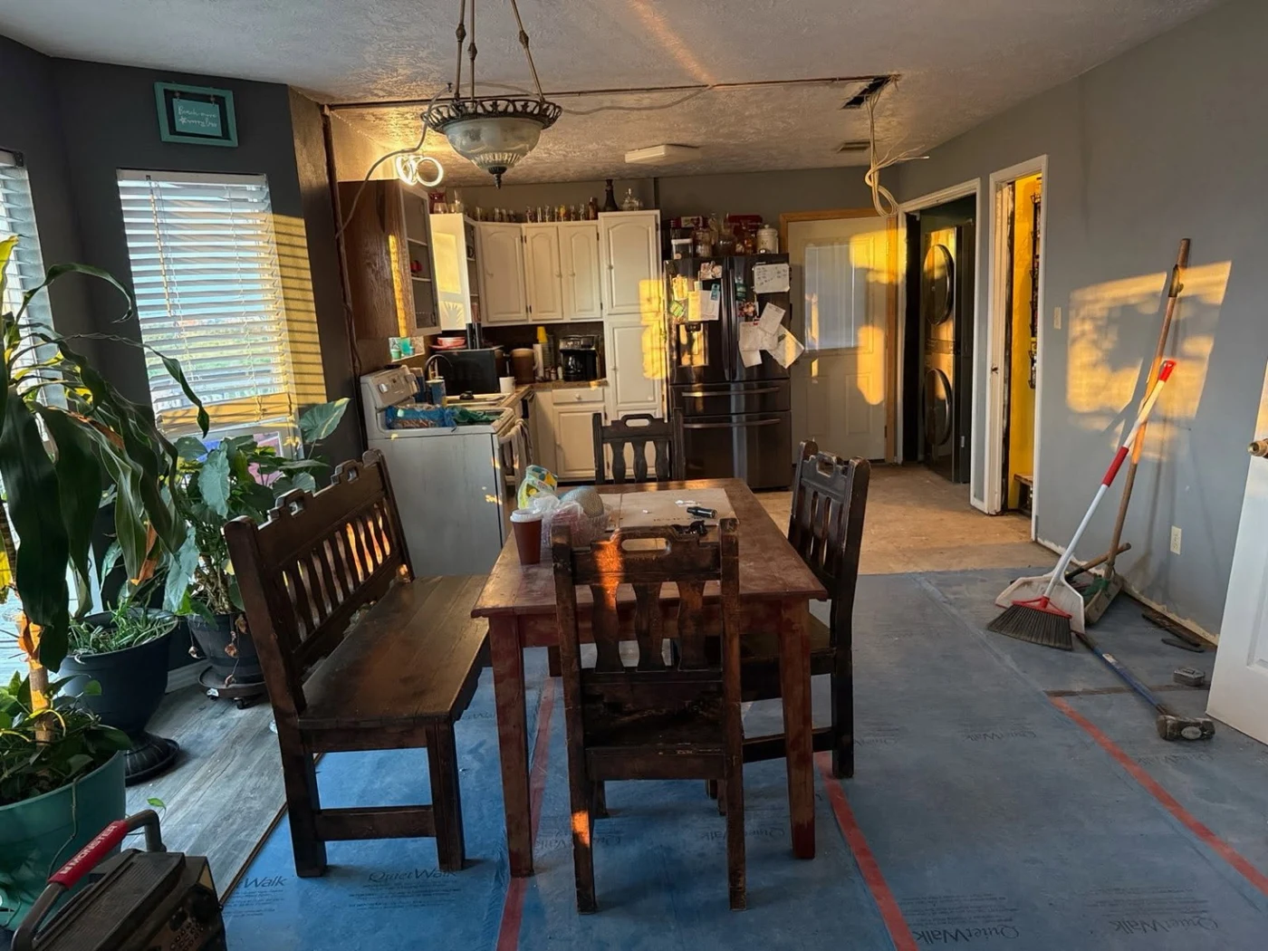 Kitchen and dining area before the Red Oak renovation