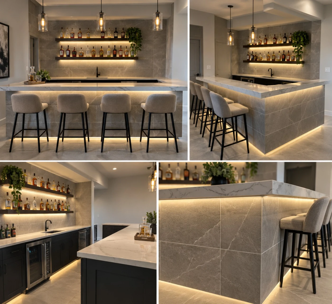 Views of the completed bar upgrade in Southlake